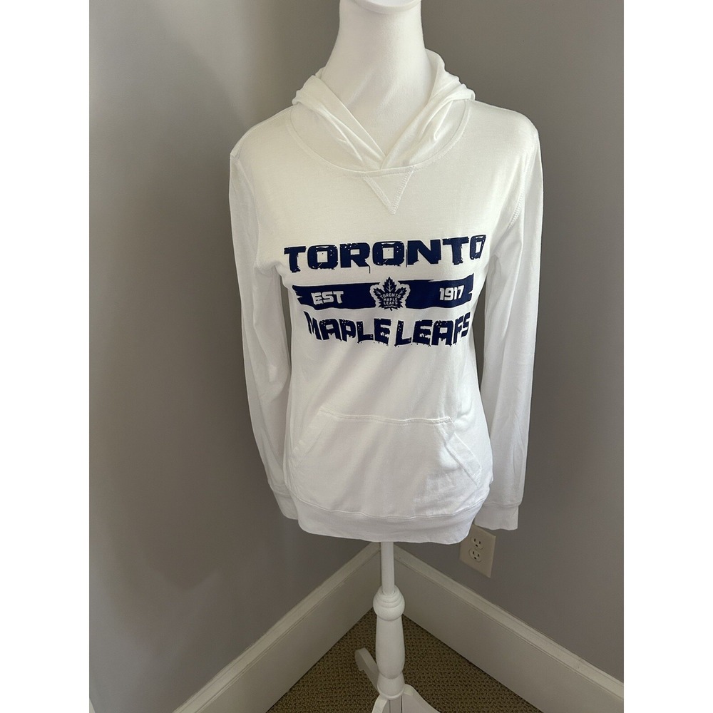 LevelWear Toronto‎ Maple Leafs NHL Hockey Women's Light Weight Hoodie White